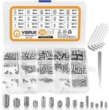 VIGRUE Set van 300 steekschroeven, M2.5, M3, M4, M5, M6, M8, zeskant schroefdraadpennen met moersleutel