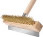 HENDI Reinigingsborstel voor pizzaoven – messingdraad – houten houder – stalen schraper – 930x260 mm