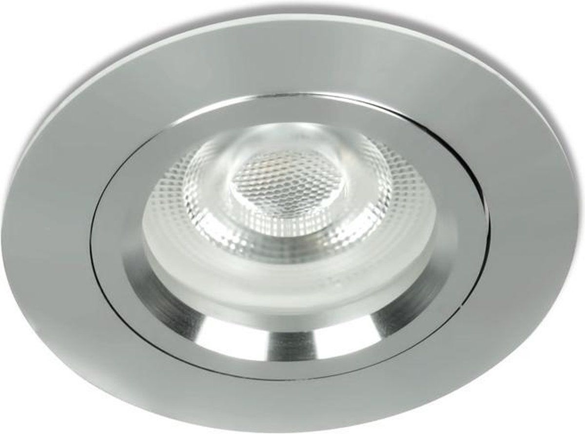 Integral LED Mini inbouwspot Tarik - Rond RVS Look - Koel Wit - Niet Dimbaar - 3.4W
