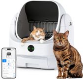 SURIGHT Zelfreinigende kattenbak - open - elektrisch kattentoilet - met app - 9 l afvalbak