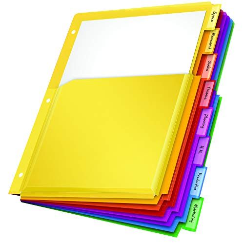 Oxford Expanding Plastic Binder Dividers, Flexible Pockets Expand 1/4 Inch, 8 Tabs, Insertable Multicolor Tabs, Letter Size, 3 Sets (89605)