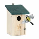 Relaxdays Nestkastje Koolmees - Hout - Hangend - Natuur-Groen