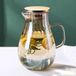 Sans marque Carafe en verre, 1,8 litre, avec couvercle et poignée, carafe à eau en verre borosilicaté