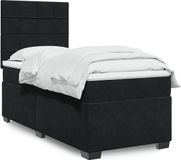 vidaXL Boxspringbed met matras, fluweel, zwart, 90x200 cm