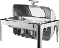 VEVOR Chafing Dish Set Roestvrij Staal Voedselwarmer 3.9L 2 Containers Rolltop Zilver