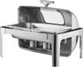 VEVOR Chafing Dish Set Roestvrij Staal Voedselwarmer 3.9L 2 Containers Rolltop Zilver