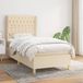 Maison Exclusive - Lit boxspring avec matelas, couleur crème, 100 x 200 cm, textile
