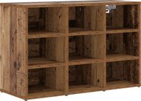 vidaXL Schoenenkast Bewerkt Hout Oud Hout 77,5 x 30 x 51 cm