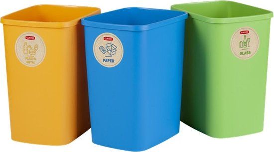 Curver ECO Friendly afvalscheidingsbakken - Set van 3 x 25L
