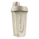 IronMaxx Eiwitshaker beige steengoed, 700 ml, lekvrij met zeef en nauwkeurige schaal