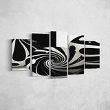 Homemania Kleurbord, 5 stuks, Abstract for Living, Room-Multicolor, 100 x 3 x 60 cm, HM205PKNV-185, polyester, hout