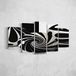 Homemania Kleurbord, 5 stuks, Abstract for Living, Room-Multicolor, 100 x 3 x 60 cm, HM205PKNV-185, polyester, hout