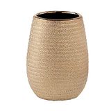 Gedy Astrid Borstelhouder van keramiek, goudkleurig, 8,3 x 8,3 x 11 cm