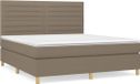 vidaXL Boxspringbed met matras, taupekleurig, 160x200 cm, met stoffen bekleding