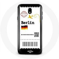 Maniacase Hoesje voor Samsung Galaxy J7 2017 Vliegticket Berlijn