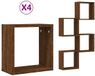 vidaXL Kubus Wandschappen 4 stuks 30x15x30 cm Sonoma bruin eikenkleurig