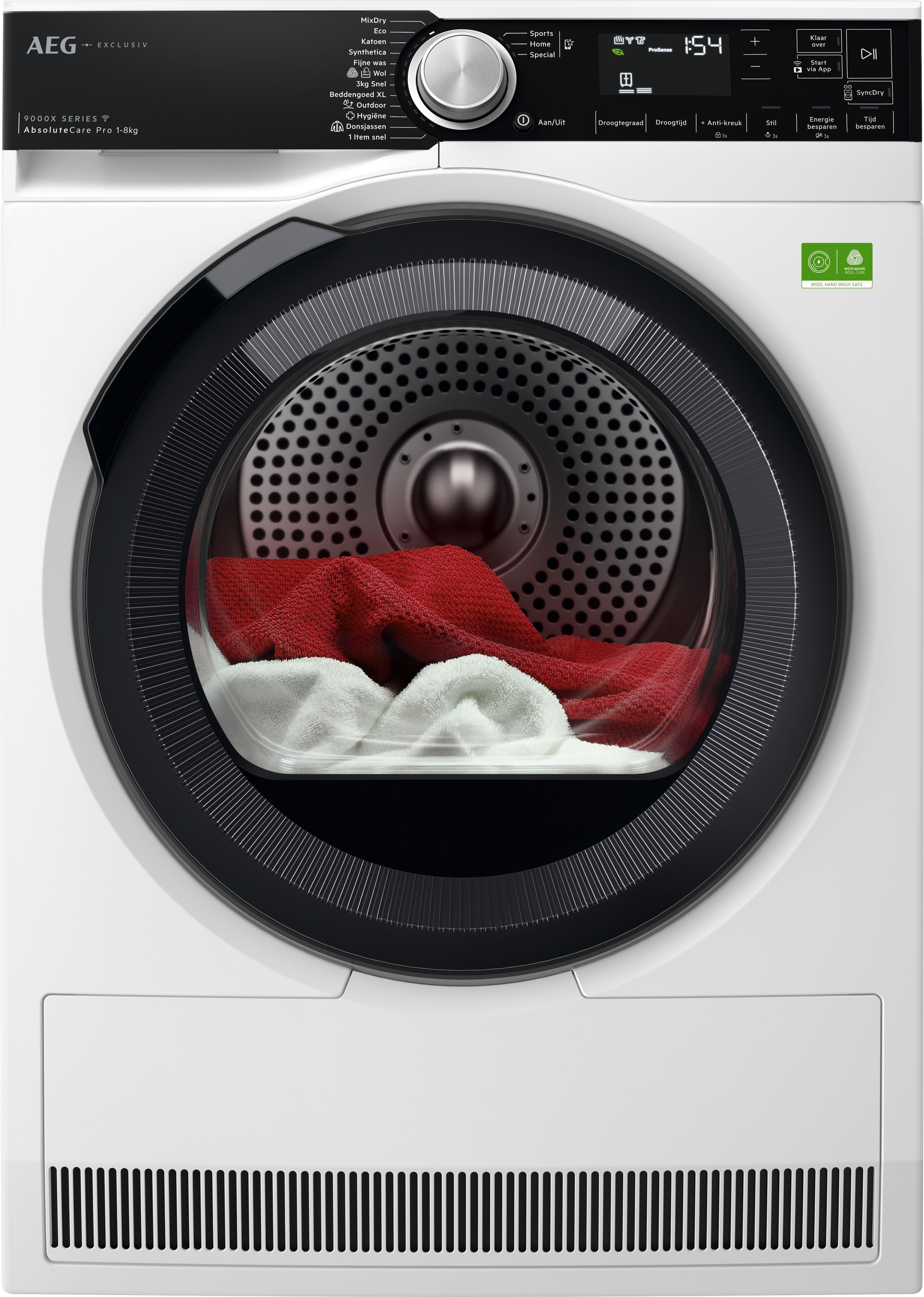 AEG Series 9000 TR97NURNBERG Warmtepompdroger - 8kg - Wit - Vrijstaand