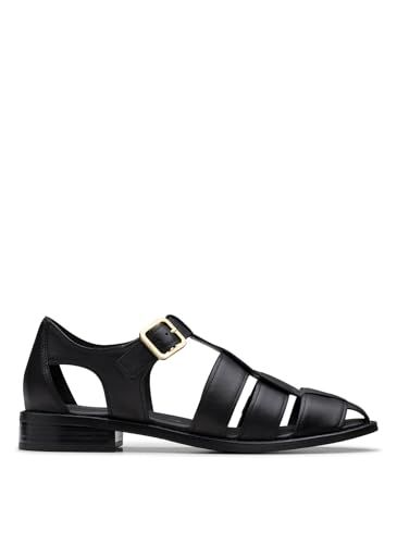 Clarks Hana Sun Womens Black Leather, 6.5