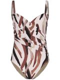 Pastunette Premium - Badpak Ivory Shore - Creme/Beige/Bruin - Corrigerend - Maat 44C
