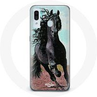 Maniacase Hoesje voor Samsung Galaxy A40 Zwart Paard
