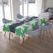 Bonamaison Tafelkleed, Anti-Mold, Sneldrogend, Waterdicht, 100% Polyester Tafellaken, Petroleum Groen, Wit, 140 x 200 Cm