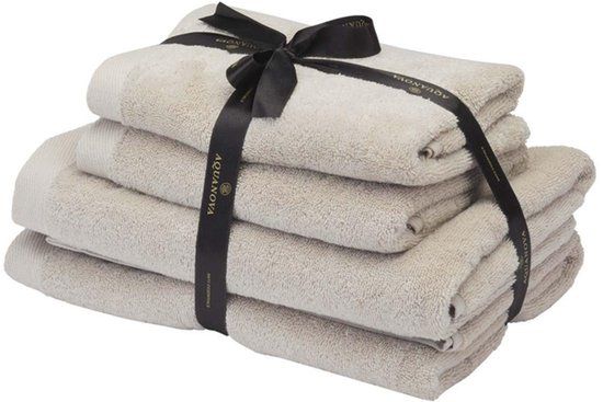 Aquanova Rio - Handdoek bundel - GOTS KATOEN - 2x 50x100 + 2x 67x130 cm - Beige