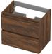 INK - Onderkast 2 Laden Greeploos met Houten Keerlijst - 600x400x520 Mm - Noten