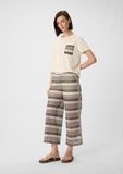 COMMA Broek taupe / zwart / wit