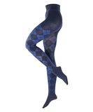 Burlington Dames Panty Elegant Essence W Ti katoen gedessineerd 1 paar, Blauw Marine 6120, 44-46