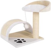 Lionto Krabpaal kat compact, met krabboog & speelbal 43 cm beige/wit