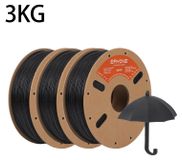 ASA filament renforcé de fibre de verre pour impression 3D - 1,75 mm - Haute résistance - Faible retrait - Résistant aux UV et aux intempéries - Bobine de 3 kg - Noir