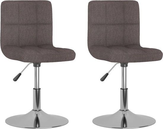 vidaXL Eetkamerstoelen draaibaar 2 stuks stof taupe