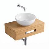 Saniclass Terra Fonteinplank - 40x25x10cm - Sandwood (licht eiken)