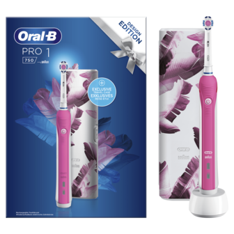 Oral-B Pro 1 750 - Elektrische Tandenborstel - Wit/Roze + Reisetui