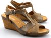 Gabor 82.864.41 - Sandale femme - Gris - Cuir - Compensé - Taille 42