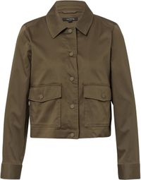 comma s.Oliver comma Indoor-Jacke Vrouwen Karamel Katoen Regular Fit Lange Mouw Klassieke kraag Drukknopen Klepzakken 40