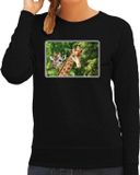 Bellatio Decorations Shoppartners Bv Dieren sweater giraffen foto - zwart - dames - XS