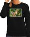 Bellatio Decorations Shoppartners Bv Dieren sweater giraffen foto - zwart - dames - XS