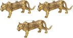 Merkloos / Sans marque Kaemingk B.V. Kersthanger - 4x - luipaard - antiek goud - kunststof - 12,5 cm - dieren kerstornament
