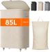 Sans marque Panier à linge avec couvercle sur roulettes - Capacité 85L - Boîte à linge pliable pour usage intérieur