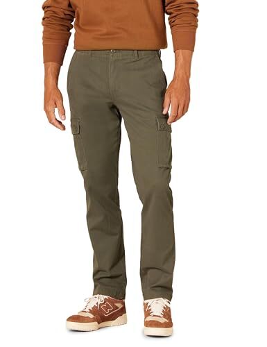 Amazon Essentials Amazon Essentials Men's Cargobroek, stretch, slim fit (verkrijgbaar in grote en lange maten), Olijfgroen, 30W / 32L