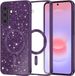 Techsuit Housse arrière de luxe à paillettes pour Samsung Galaxy A37 - Violet foncé