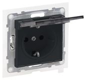 LEGRAND, SEANO 765424 Geaard stopcontact met verhoogde aanraakbeveiliging en klapdeksel IP44, steekklemmen, 16 A, 250 V, kleur: antraciet gelakt