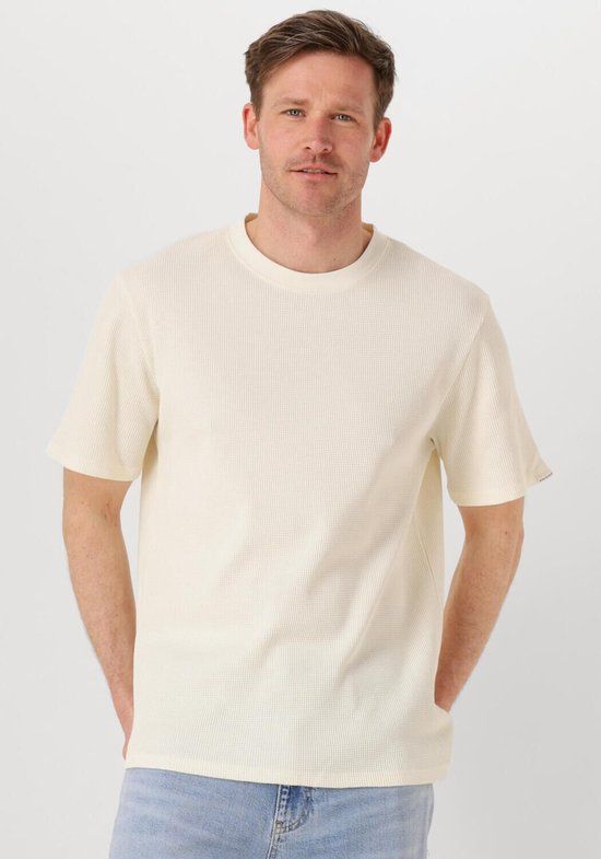 Anerkjendt Akkiki S/s Waffle Tee Heren T-shirt - Ecru - Maat XXL