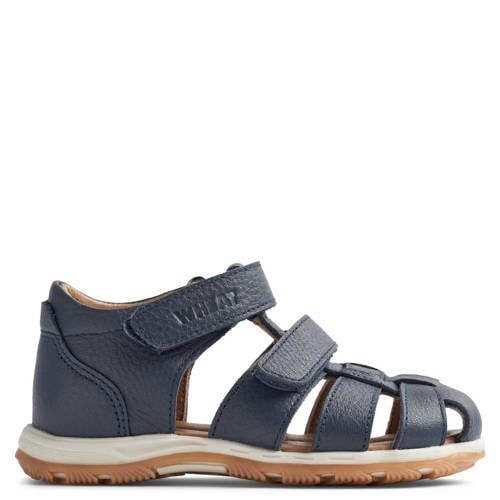 Wheat leren sandalen donkerblauw