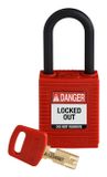 Brady SafeKey Conventioneel hangslot Rood Nylon U-vormig 6,35 mm 1 stuk(s)