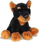 Suki Gifts Doberman knuffel - 13 cm - zwart/bruin
