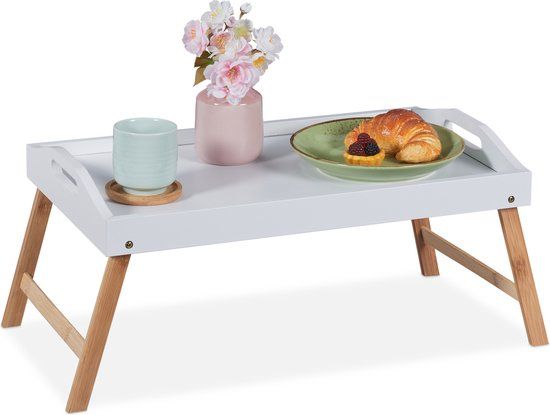 Bed Tafel Ontbijt Lade met Opvouwbare Benen Keuken Dienblad