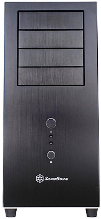 Silverstone TJ04-E Midi-Tower Zwart, Zilver