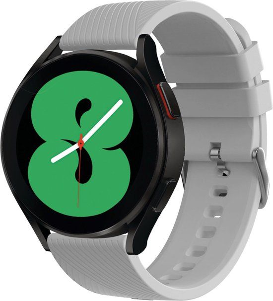 iMoshion Siliconen 20 mm bandje - Grijs - Geschikt voor Samsung Galaxy Watch 6 (Classic) / 5 (Pro) / 4 (Classic) / 3 - Garmin Venu / 2 plus / Sq - Forerunner 245 / 55